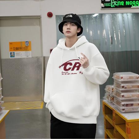 FA48652# 秋季新款帽衫潮流简约保暖上衣情侣宽松情侣T恤连帽卫衣 男装批发