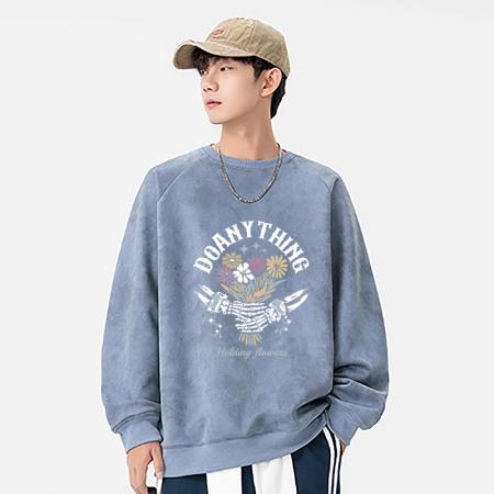 FA48654# 秋季新款卫衣男女同款圆领潮牌麂皮绒上衣 男装批发