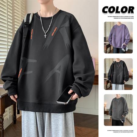 FA48662# 重磅大码潮流大字母印花休闲圆领卫衣 男装批发