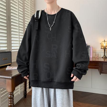 FA48663# 重磅大码潮流字母满印圆领卫衣 男装批发