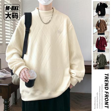 FA48664# 重磅大码双面奥粒绒立体剪花卫衣 男装批发