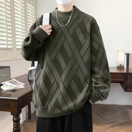 FA48664# 重磅大码双面奥粒绒立体剪花卫衣 男装批发