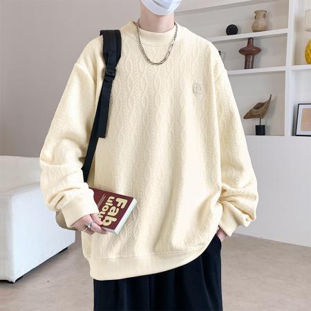 FA48666# 重磅大码双面奥粒绒立体剪花卫衣 男装批发