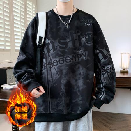 秋冬潮流时尚满印卫衣男宽松百搭休闲 男装批发