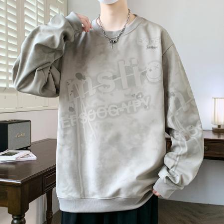 秋冬潮流时尚满印卫衣男宽松百搭休闲 男装批发