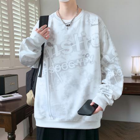 秋冬潮流时尚满印卫衣男宽松百搭休闲 男装批发