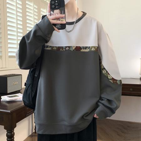 春秋大码日系公版小熊提花卫衣男宽松百搭休闲 男装批发