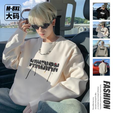 潮流大码迪桑罗纹字母毛巾绣花卫衣 男装批发