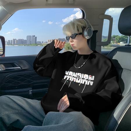 潮流大码迪桑罗纹字母毛巾绣花卫衣 男装批发