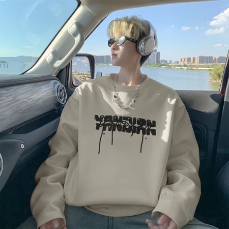 潮流大码迪桑罗纹字母毛巾绣花卫衣 男装批发