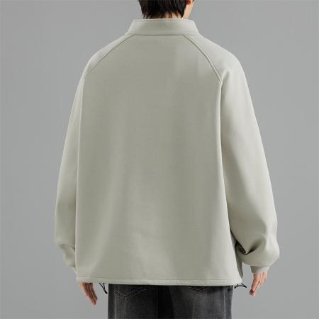 重磅大码高领半开胸拉链休闲卫衣 男装批发