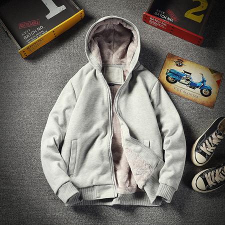 秋冬加绒连帽卫衣爆款男时尚潮流复古宽松百搭外套上衣 男装批发