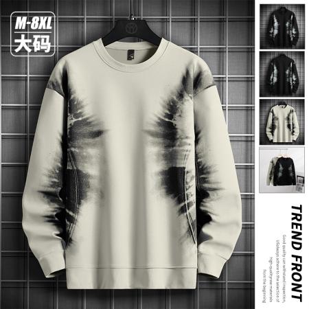 潮流大码迪桑罗纹设计感印花卫衣 男装批发