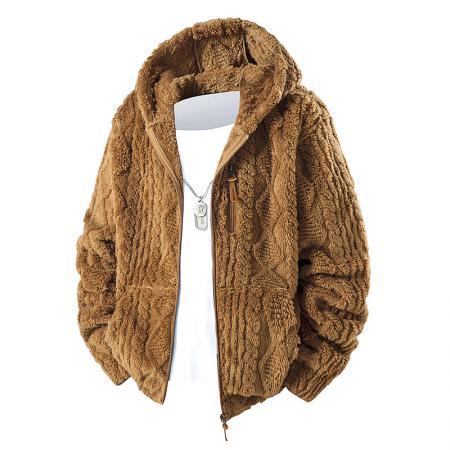 跨境专供TM希音冲锋衣亚马逊棉衣加绒秋冬毛衣 男装批发