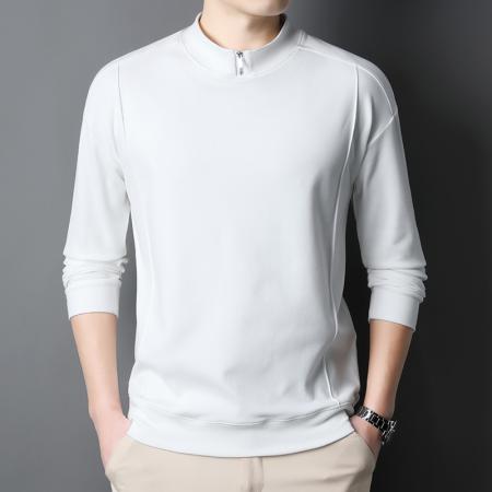 秋冬德绒长袖男士双面绒打底衫半高领磨毛百搭秋装上衣 男装批发