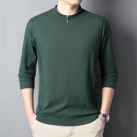 秋冬德绒长袖男士双面绒打底衫半高领磨毛百搭秋装上衣 男装批发