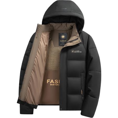 冬季黑金石墨烯男士外套男款新款加厚保暖商务棉衣冬装高蓬松耐磨防风抗皱 男装批发