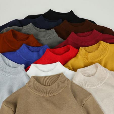 毛衣男半高领秋冬季内搭保暖定制服装男士打底衫中领针织衫男款卫衣男外穿内穿百搭潮流 男装批发