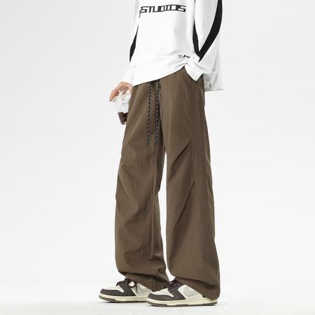 裤子男四季潮牌宽松工装裤ins百搭直筒运动伞兵裤抽绳冲锋休闲裤 男装批发