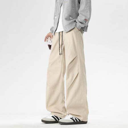 裤子男四季潮牌宽松工装裤ins百搭直筒运动伞兵裤抽绳冲锋休闲裤 男装批发