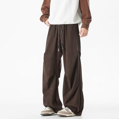 芯绒男裤子男款春秋季宽松休闲直筒大码卫裤男士运动长裤 男装批发