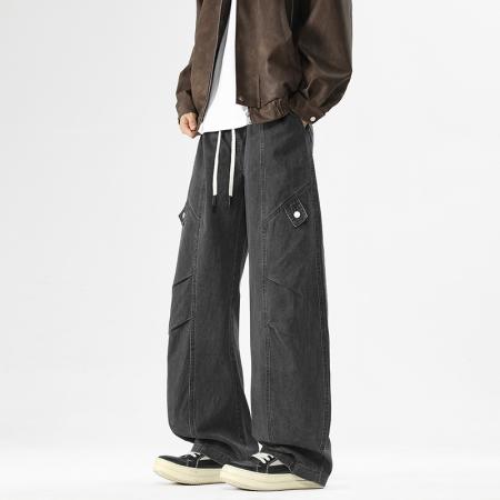 四季日系纯棉工装裤男美式高街宽松春秋长裤束脚卫裤运动休闲裤子 男装批发