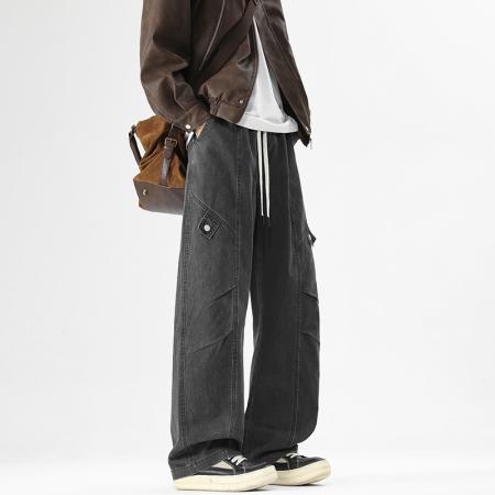 四季日系纯棉工装裤男美式高街宽松春秋长裤束脚卫裤运动休闲裤子 男装批发