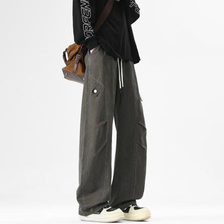 四季日系纯棉工装裤男美式高街宽松春秋长裤束脚卫裤运动休闲裤子 男装批发