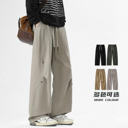 四季美式纯棉工装裤男显高美式高街宽松春秋长裤显瘦卫裤运动休闲裤子 男装批发