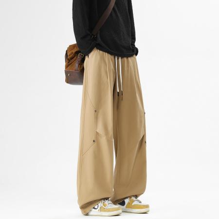 四季美式纯棉工装裤男显高美式高街宽松春秋长裤显瘦卫裤运动休闲裤子 男装批发