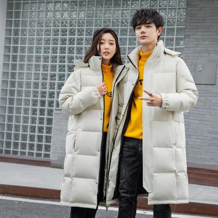 羽绒服长裤款过膝外套情侣团体服二开上衣纯色校服男 男装批发