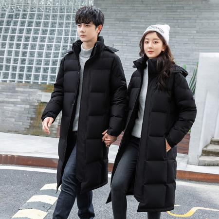 羽绒服长裤款过膝外套情侣团体服二开上衣纯色校服男 男装批发