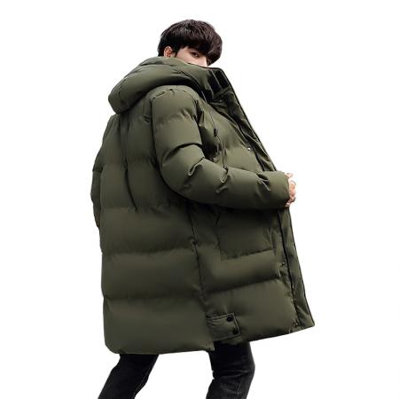 跨境大码M-8XL 秋冬中长款棉衣男大码韩版修身连帽棉服加厚保暖外套户外风衣 男装批发