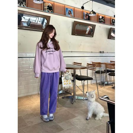 FA48788# 韩版秋冬季新款字母印花连帽套头加绒卫衣女 服裝批發女裝批發服飾貨源