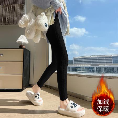FA48795# 加绒糯米裤子女秋冬季外穿紧身保暖睡裤针织打底裤休闲小脚裤 服裝批發女裝批發服飾貨源