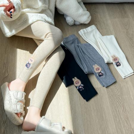 FA48799# 杏色针织打底裤女秋冬季外穿保暖秋裤高腰紧身弹力显瘦小脚裤 服裝批發女裝批發服飾貨源