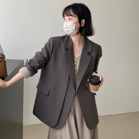 灰色西装外套女新款时尚总裁气质职业正装工作服高级感西服套装秋 服裝批發女裝批發服飾貨源