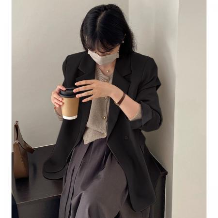 灰色西装外套女新款时尚总裁气质职业正装工作服高级感西服套装秋 服裝批發女裝批發服飾貨源