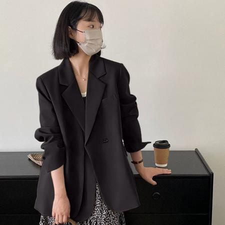 灰色西装外套女新款时尚总裁气质职业正装工作服高级感西服套装秋 服裝批發女裝批發服飾貨源