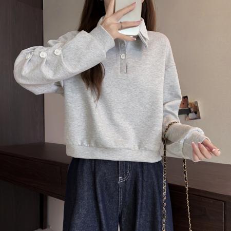 冬装新款大码长袖假两件加厚保暖卫衣显瘦百搭减龄上衣女 服裝批發女裝批發服飾貨源