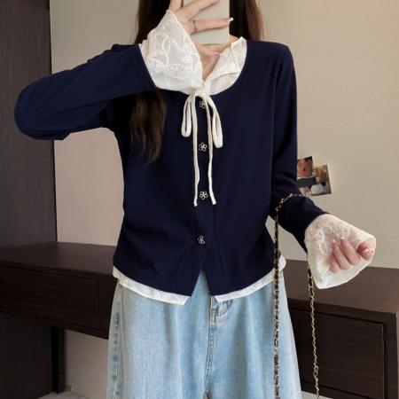 大码长袖冬装新款加厚保暖假两件T恤别致减龄百搭上衣女 服裝批發女裝批發服飾貨源