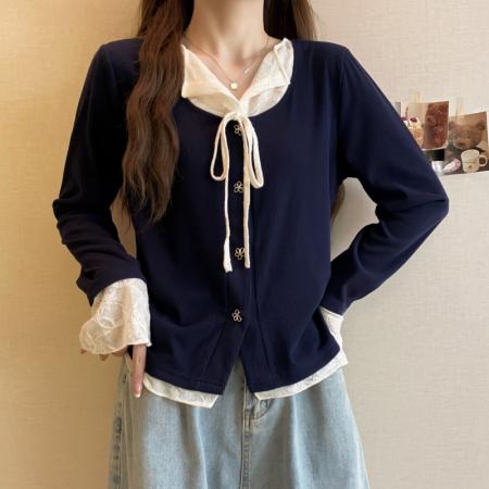 大码长袖冬装新款加厚保暖假两件T恤别致减龄百搭上衣女 服裝批發女裝批發服飾貨源