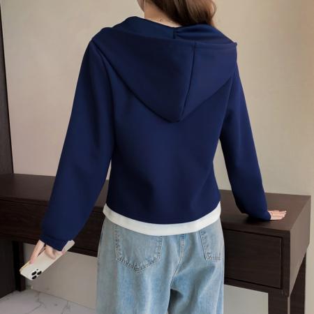 大码长袖加厚保暖假两件绑带卫衣女时尚显瘦百搭减龄小众上衣 服裝批發女裝批發服飾貨源