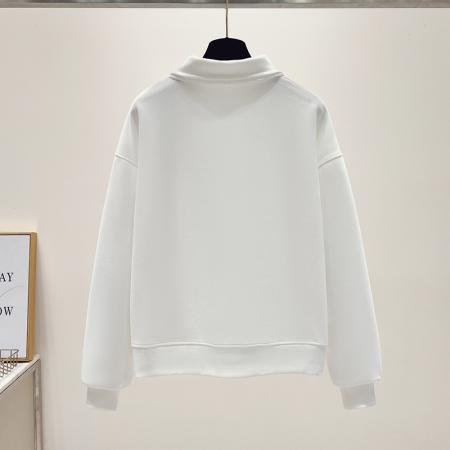 FA48871# 秋季新款女装卫衣长袖POLO领甜美减龄学院风外套上衣 服裝批發女裝批發服飾貨源