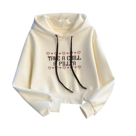 FA48872# 秋季新款女装卫衣字母连帽不规则开叉宽松套头上衣 服裝批發女裝批發服飾貨源