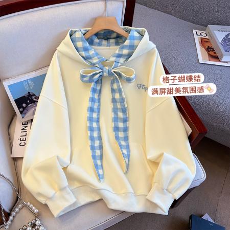 FA48875# 秋季新款女装卫衣绝美韩版学院风连帽百搭甜美宽松上衣 服裝批發女裝批發服飾貨源