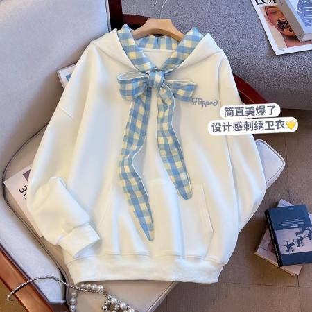 FA48875# 秋季新款女装卫衣绝美韩版学院风连帽百搭甜美宽松上衣 服裝批發女裝批發服飾貨源