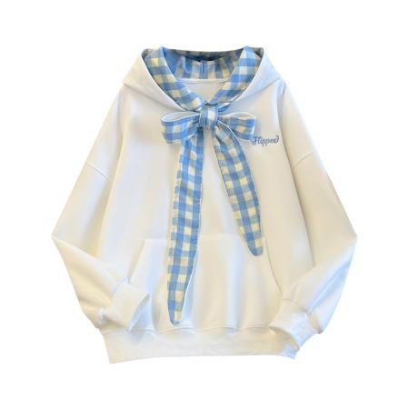 FA48875# 秋季新款女装卫衣绝美韩版学院风连帽百搭甜美宽松上衣 服裝批發女裝批發服飾貨源