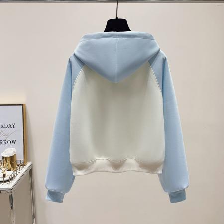 FA48880# 秋季新款女装卫衣洋气插肩袖字母外套百搭学院风连帽 服裝批發女裝批發服飾貨源