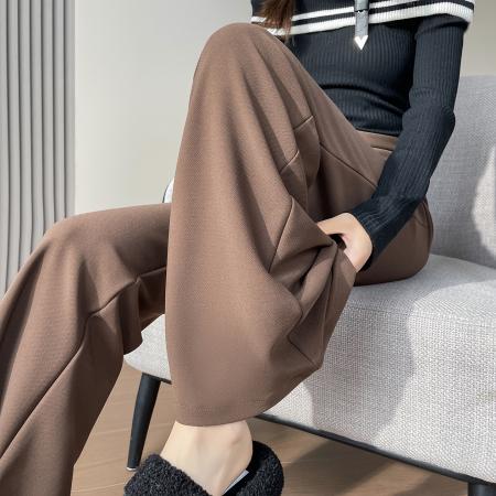 FA48891# 秋冬魔术贴裤头微喇叭弹力裤显瘦高腰休闲百搭修身马蹄裤 服裝批發女裝批發服飾貨源